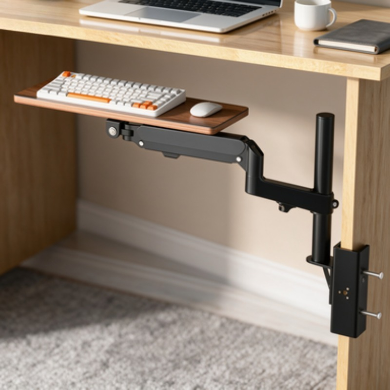 Desk Setup Diy - Bespaar ruimte onder het bureau Toetsenbordlade