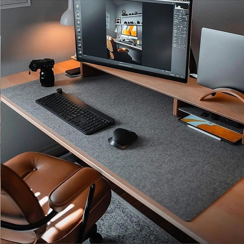 Desk Setup Cozy - Vilten bureaumat Computermat voor bureau (31,5x15,7