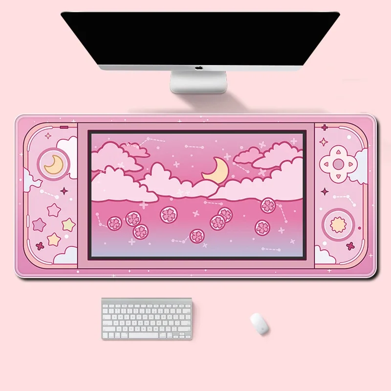 Desk Setup Art - Maan en Sterren Grote Bureaumat Kawaii