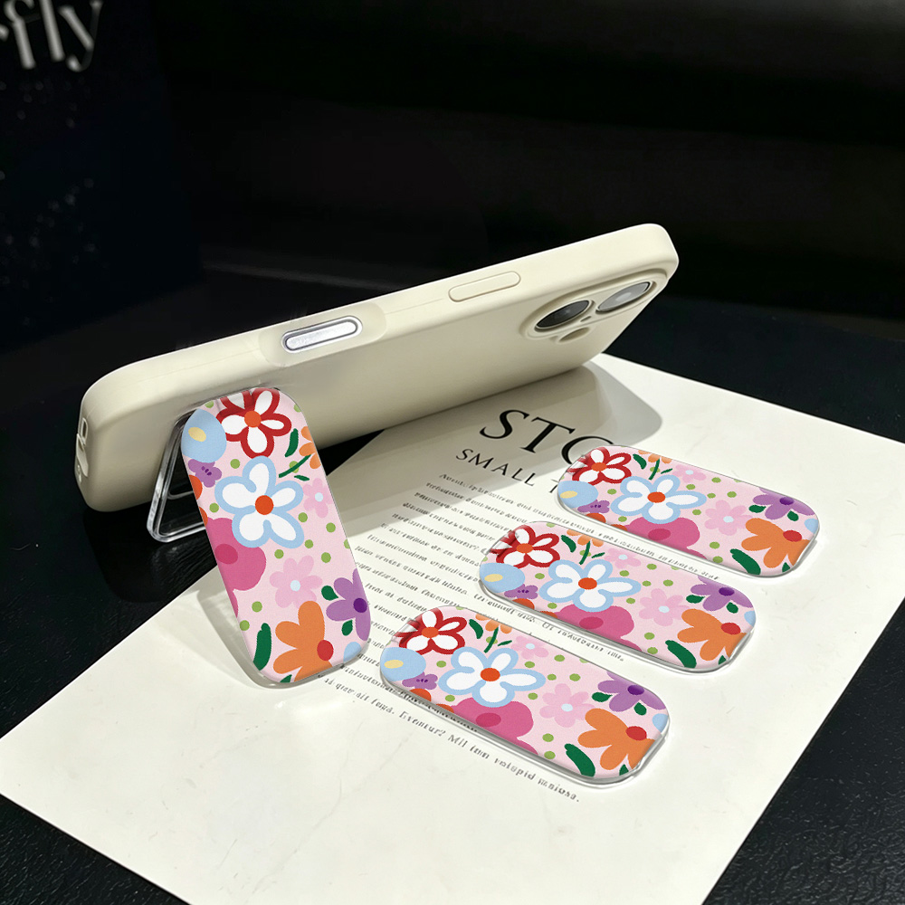 Desk Setup Apple - Make-upspiegel Telefoonstandaard Leuke bloemen zelfklevende opvouwbare