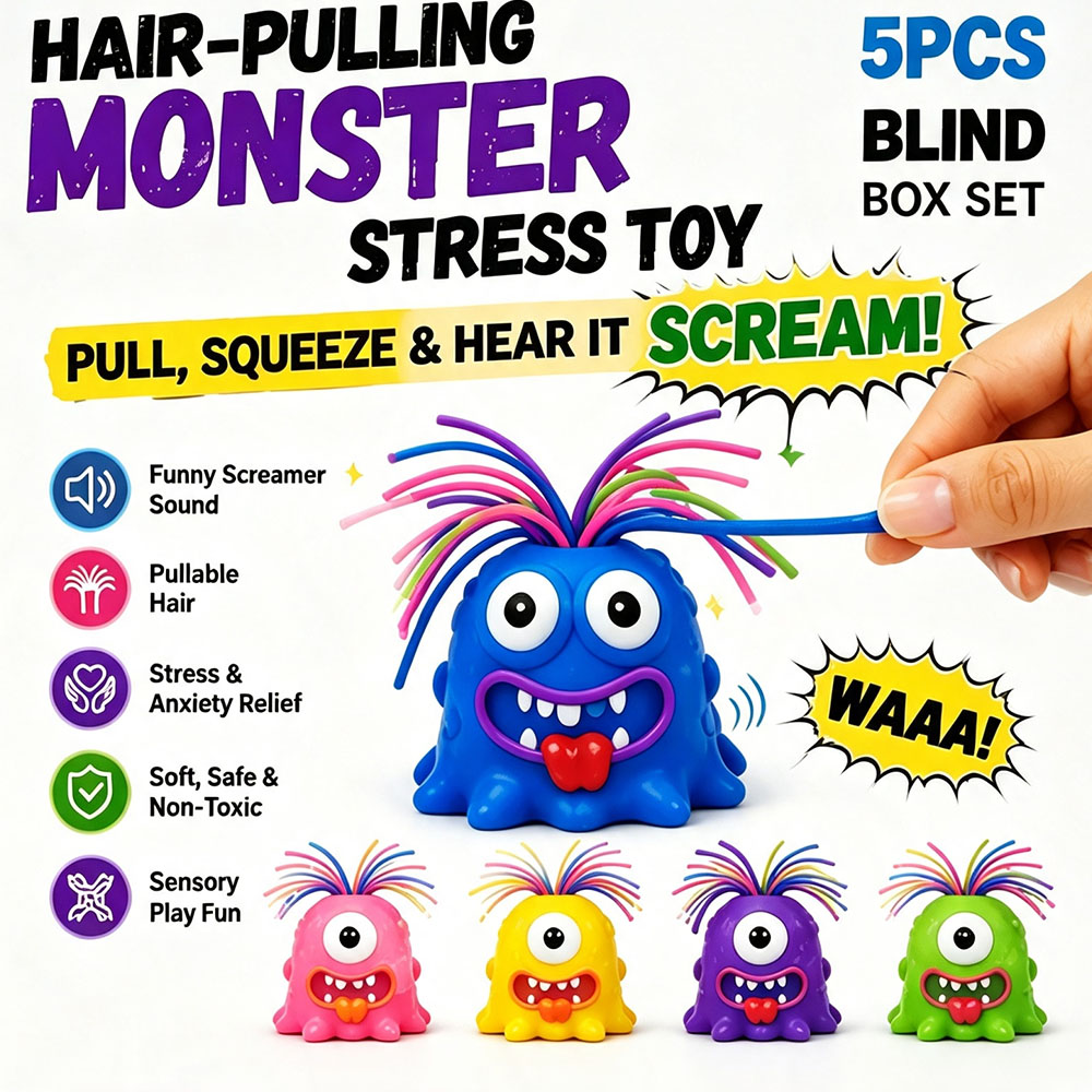 Desk Setup Gadgets - Virale schreeuwende monster haar-trekking geluidseffect tactiel