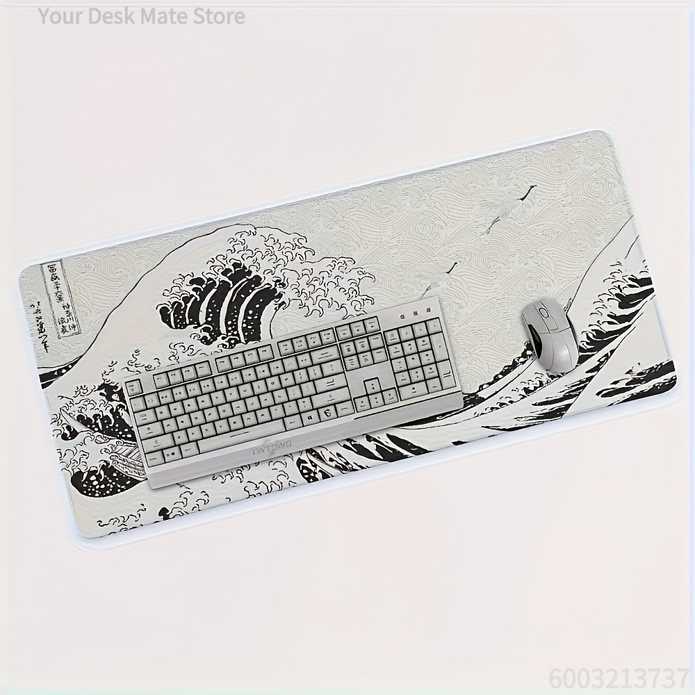 Zwart-witte Wave Art XXL burea - Desk Setup Art recensie en prijs